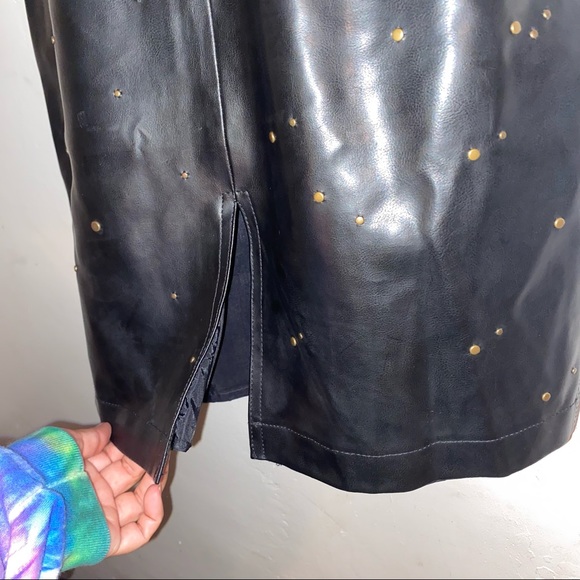Vintage MOSCHINO Faux Leather Studded Dress Size 8 - Picture 5 of 6